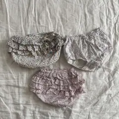 花柄フリルブルマ　3枚セットpetit main conco 70サイズ