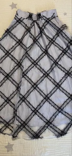 JILL by JILL STUART スカートフリンジ チェック M春夏