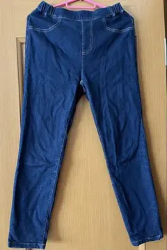 honeys ストレッチデニムパンツ 裏起毛 M ネイビー