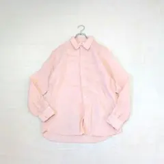 【ユニクロ】大きいサイズ　プレミアムリネンシャツ／長袖『XL』オレンジ系　メンズ