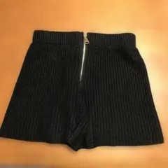 Chicoブラックリブ編みショートパンツ
