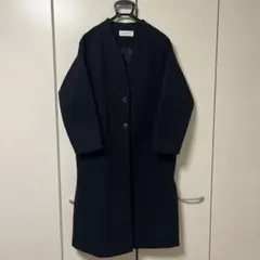 ノーカラーコート　ネイビー　サイズフリー　グリーンパークス