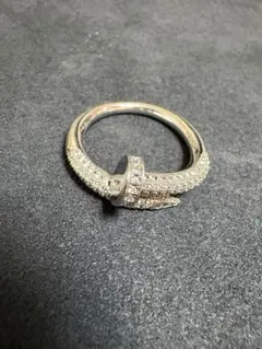 釘デザイン　シルバーリング　内側直径約18mm 約16号