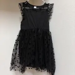 SHEIN キッズ ワンピース ブラック チュール フリル