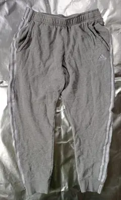 adidas アディダス 3ライン グレー スウェットパンツ Lサイズ