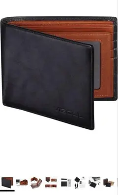 〔visoul）二つ折りたたみ財布　本革レザー　カード12枚収納可