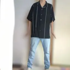 MENS　ボーダー　シャツ　Ｍのサムネイル