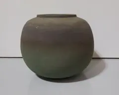 壺 花器 花瓶「茶色 × 深緑色」