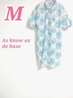 As know as de base 花柄 半袖 ロング丈 シャツ Mサイズのサムネイル