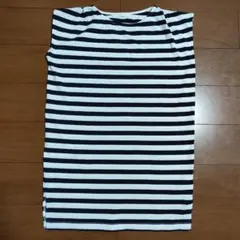 chocol raffine　ラウンドネック　ボーダーワンピース　白紺　ワンピ