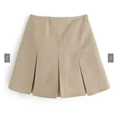 インパン裏地付きボックスプリーツミニスカート[gm689]