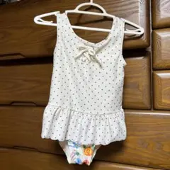 petit main 水玉フリルワンピース水着 110