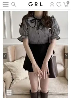 ギンガムチェックフリルシャツ