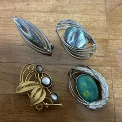 ヴィンテージ エレガントなデザインのブローチセット