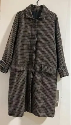 PINUE】 ロングダッフルコート チェック S - メルカリ