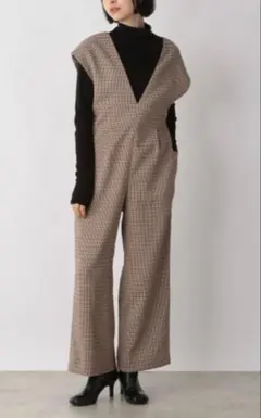 LOWRYS FARM チェックサロペット ローリーズファーム オールインワン