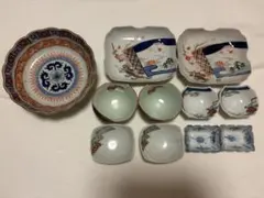 和食器セット 陶器 染付 赤絵 花柄 湯呑 急須 徳利（11点セット） 和食器セット 陶器 染付 赤絵 花柄 湯呑 急須 徳利（11点セット