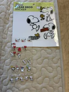 スヌーピー　クリアデコステッカー　ミニシール　おすそわけ