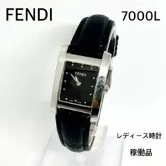 FENDI 7000L レディース腕時計 ブラック　新品社外ベルト交換済 稼働品のサムネイル