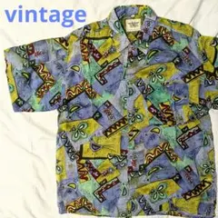 ゆ*様 激レア　ビンテージ カラフル 半袖シャツ　幾何学模様