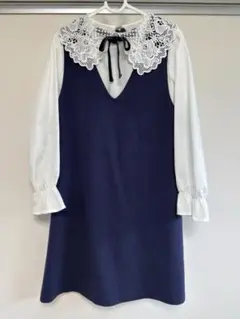 green label relaxing ポンチ レース襟 ワンピース 120