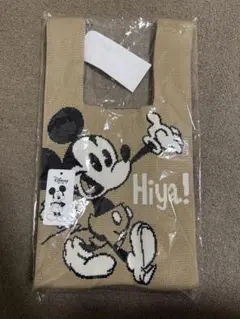 新品未開封　ミッキー　ニットバッグ　トートバッグ　ベージュ　ディズニー　バッグ