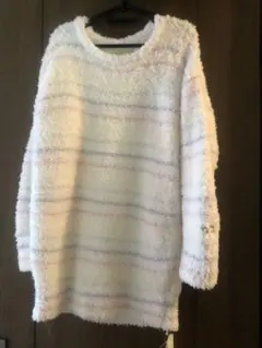 癒しのジェラートピケ【新品】とろける肌触り　マルチボーダー♡ドレス　フリーサイズ