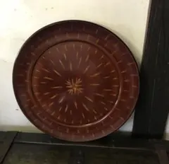 美品　木製　トレイ　漆塗り　飾り盆　全体的に入った花の模様が素敵な