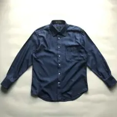 ★美品★ポールスミス ドレスシャツ ネイビー M ステッチ ツイル 綾織り 無地のサムネイル