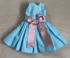 ☆ リトルファクトリー ☆リカちゃんキャッスル ☆ 洋服 水玉 ワンピース 水色