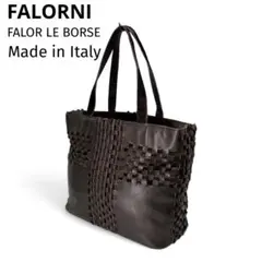 FALORNI イタリア製 毛付きレザー イントレチャート トートのサムネイル