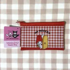 サンリオ マイメロディ50周年 フラットポーチS ビニール ミニ財布 赤ダイソー