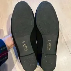 黒いスエードフラットシューズ 23.5cm