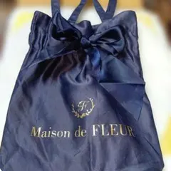 Maison de FLEUR メゾンドフルールネイビー リボン トートバッグのサムネイル