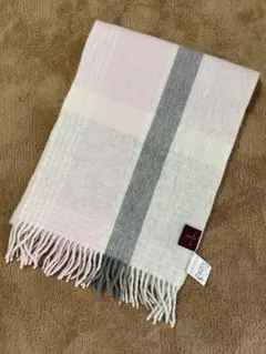 felice regalo チェック柄マフラー ピンク グレー