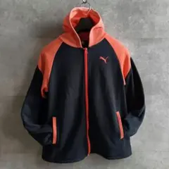 PUMA プーマ フリース ジップ バイカラー サイバー テック y2K ネオン