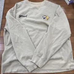 INHERITトラ刺繍 ベージュ スウェット　裏起毛