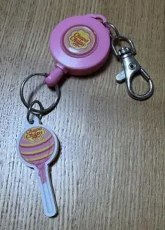 チュッパチャプス リールキーホルダー ピンク