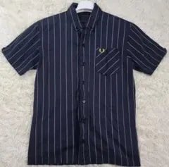 Fred Perry ネイビー ストライプ 半袖シャツ