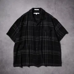 90s PERRY ELLIS オープンカラー シルクシャツ オールブラック - メルカリ
