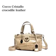 【良品】JRA認定品 日本製/コッコクリスターロ/クロコダイルレザーハンドバッグ