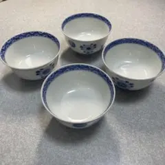 どんぶり】美濃 三洋陶器龍峰窯 花風流染付ねじり祥瑞 丼5個セット未