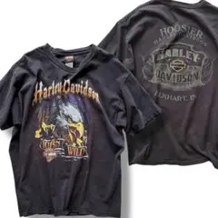 ハーレーダビッドソン　両面プリント　ボーンワイルドイーグルTシャツ　フレイム⭐︎