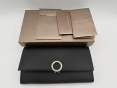 極美品✨ブルガリ サークルロゴ ICチップ 三つ折り財布 レザー ブラック 極美品✨ブルガリ サークルロゴ ICチップ 三つ折り財布 レザー