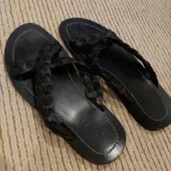 00s DOLCE&GABBANA レザーサンダル 編み込み クロコ調 28.5 - メルカリ
