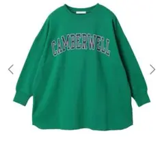 ショコラフィネローブ ロゴ裏毛チュニック グリーン 大きめ 春服 美品