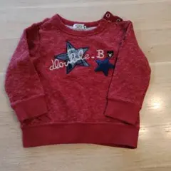 水通しのみ★ミキハウスダブルビー　DOUBLE.B 赤 トレーナー 90cm