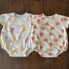 ベビーロンパース2枚♡日本製 綿100 夏服のサムネイル