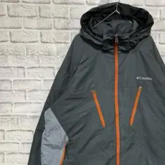 コロンビア　マウンテンパーカー中綿　グレー2XL ロゴ刺繍アウトドア0213