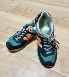 【即日発送】 New Balance WL574 スニーカー 青/緑/オレンジ